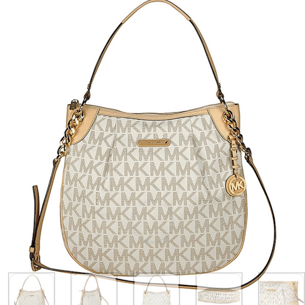 Michael Kors crossbody purse. White and tan